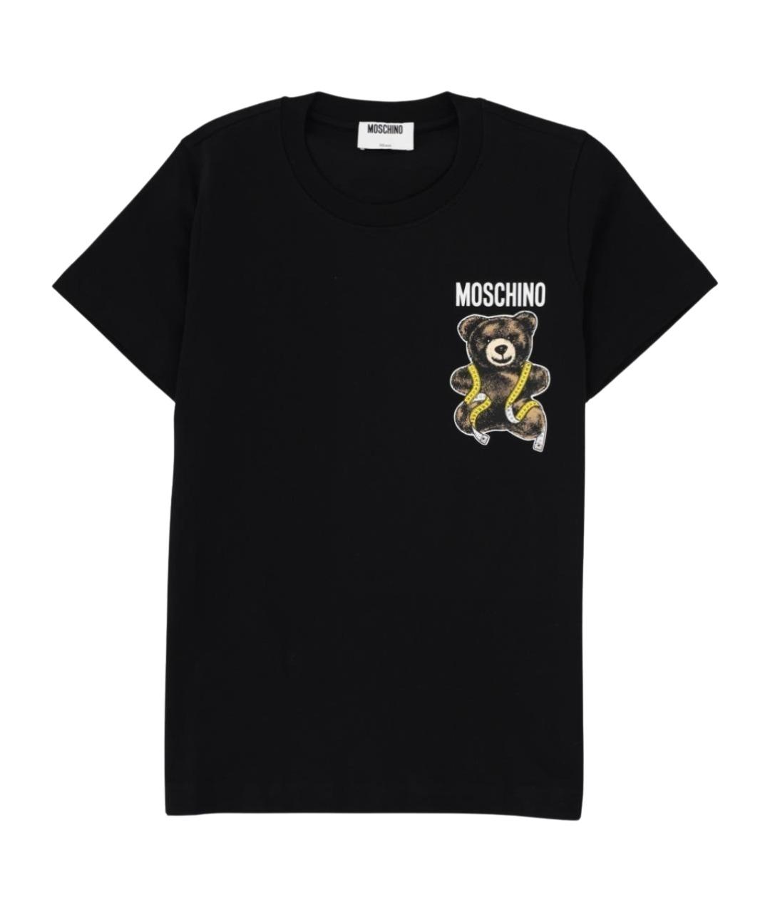 MOSCHINO Черная хлопковая футболка, фото 1