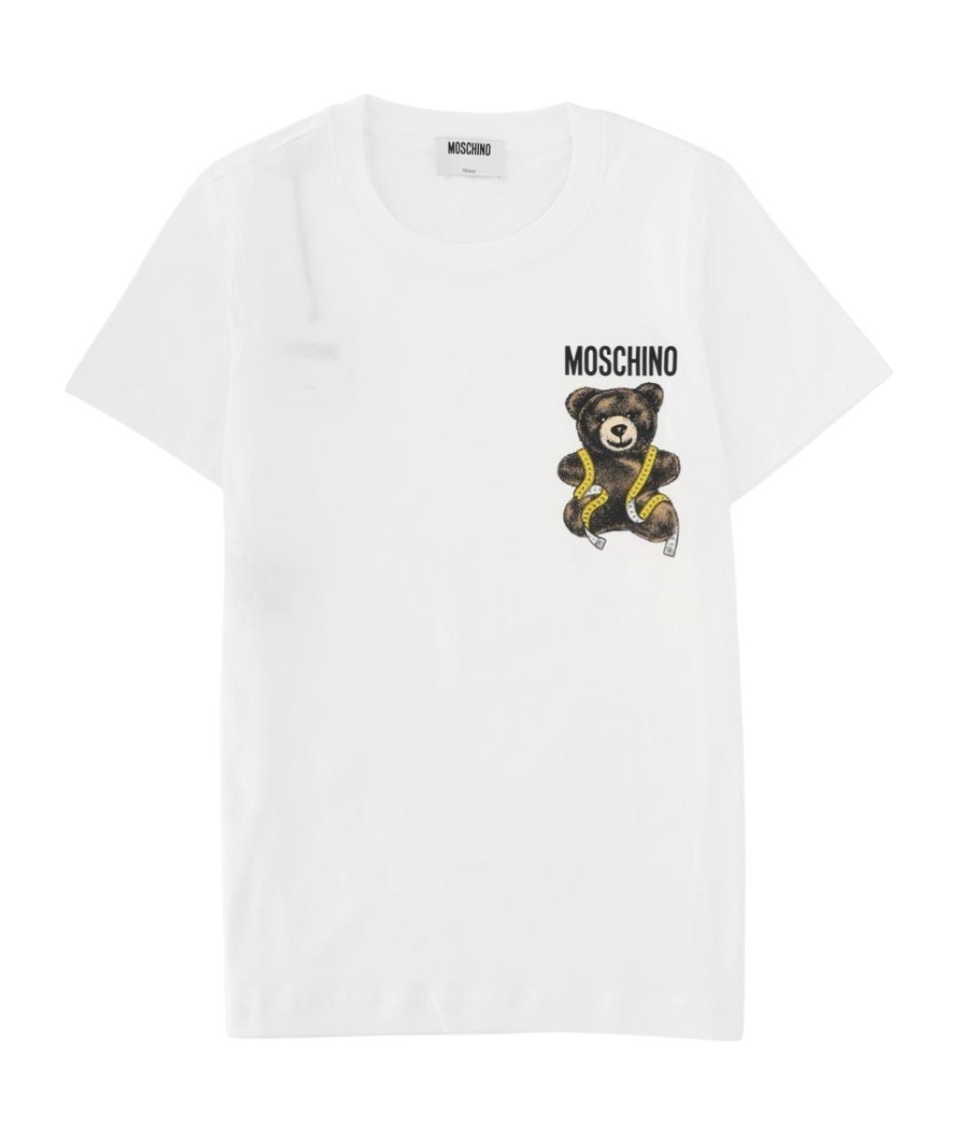 MOSCHINO Белая хлопковая футболка, фото 3