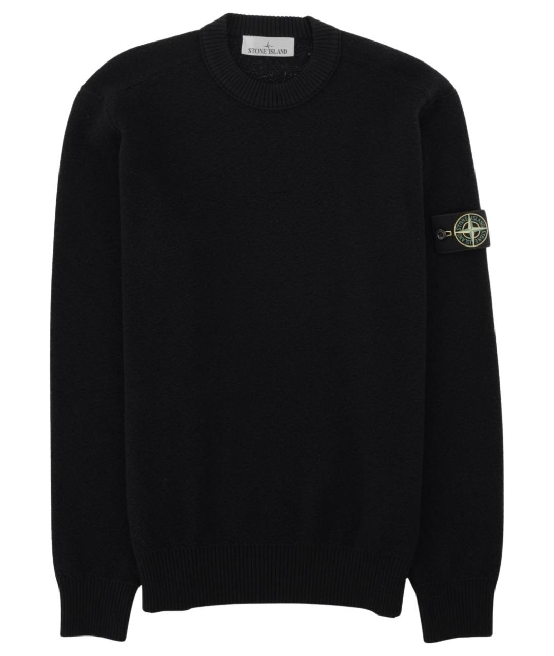 STONE ISLAND Черный шерстяной джемпер / свитер, фото 1