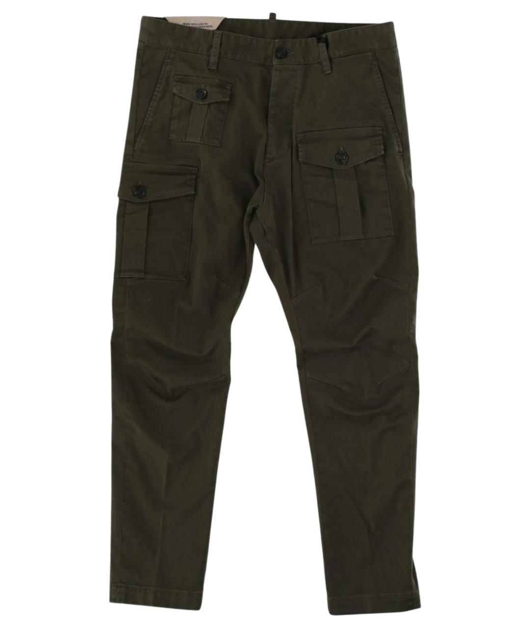 DSQUARED2 Хаки хлопковые повседневные брюки, фото 1