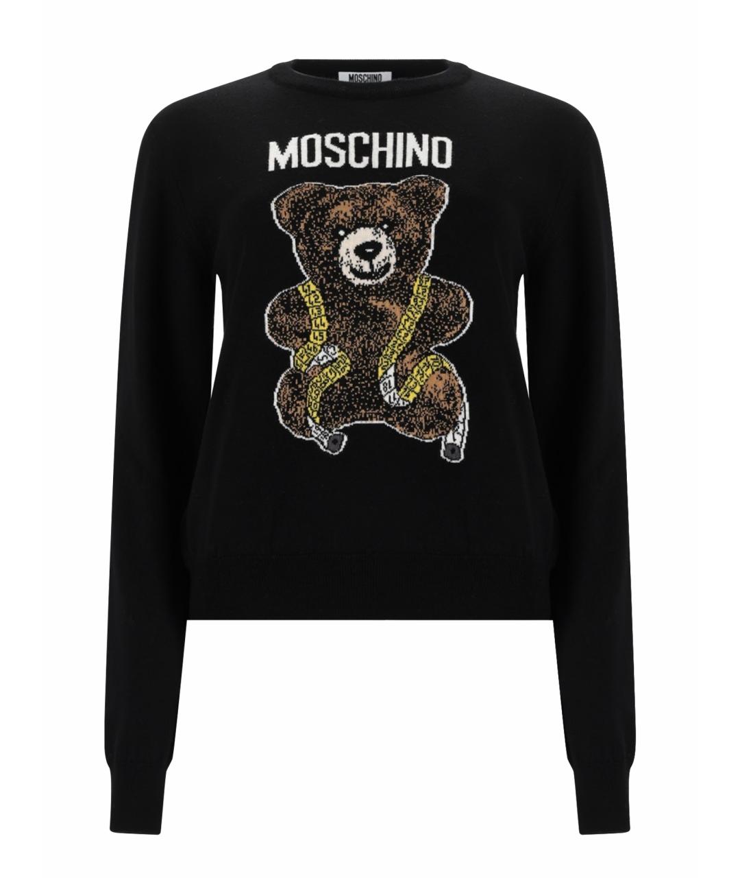 MOSCHINO Черный шерстяной джемпер / свитер, фото 1