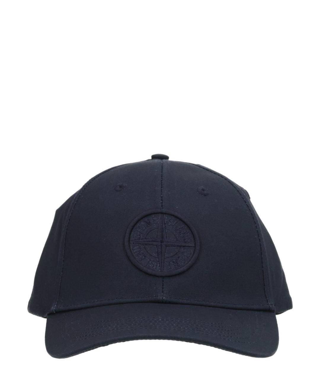 STONE ISLAND Темно-синяя хлопковая кепка/бейсболка, фото 1