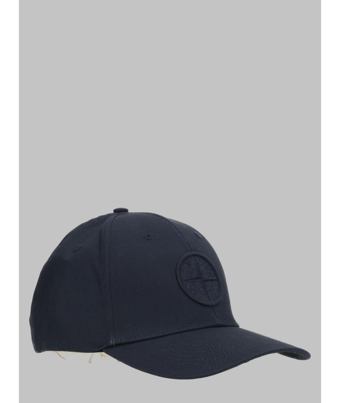 STONE ISLAND Темно-синяя хлопковая кепка/бейсболка, фото 2