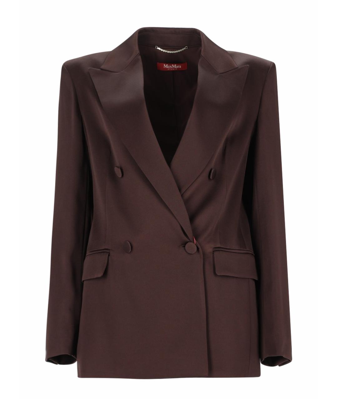 MAX MARA Бордовый ацетатный жакет/пиджак, фото 1