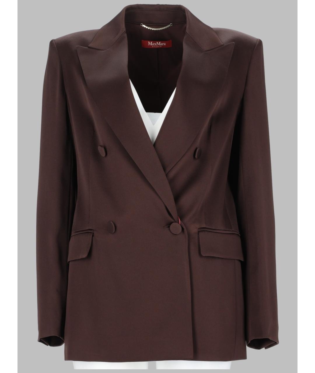 MAX MARA Бордовый ацетатный жакет/пиджак, фото 3