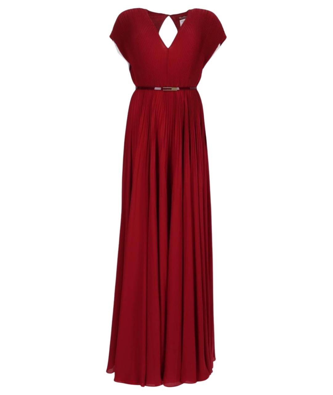 MAX MARA Красное полиэстеровое вечернее платье, фото 1