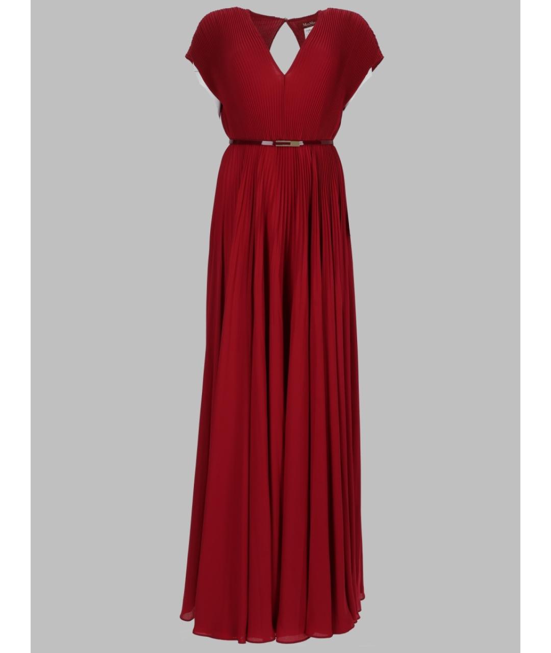 MAX MARA Красное полиэстеровое вечернее платье, фото 1