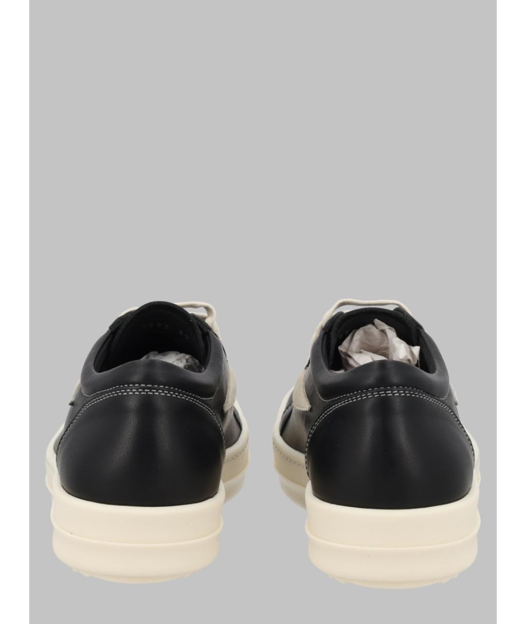 RICK OWENS Черные кожаные кеды, фото 2