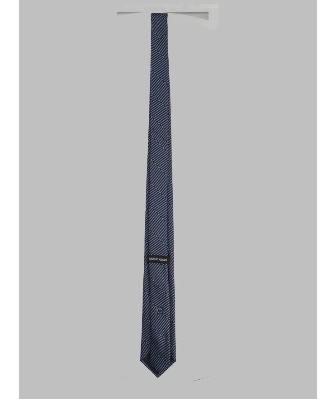 GIORGIO ARMANI Синий шелковый галстук, фото 2
