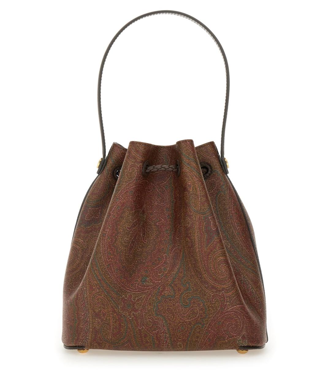 ETRO Коричневая жаккардовая сумка с короткими ручками, фото 3