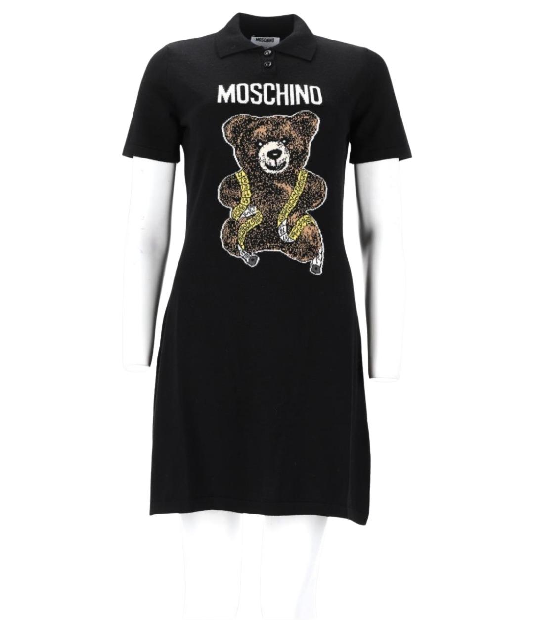 MOSCHINO Черное шерстяное повседневное платье, фото 1