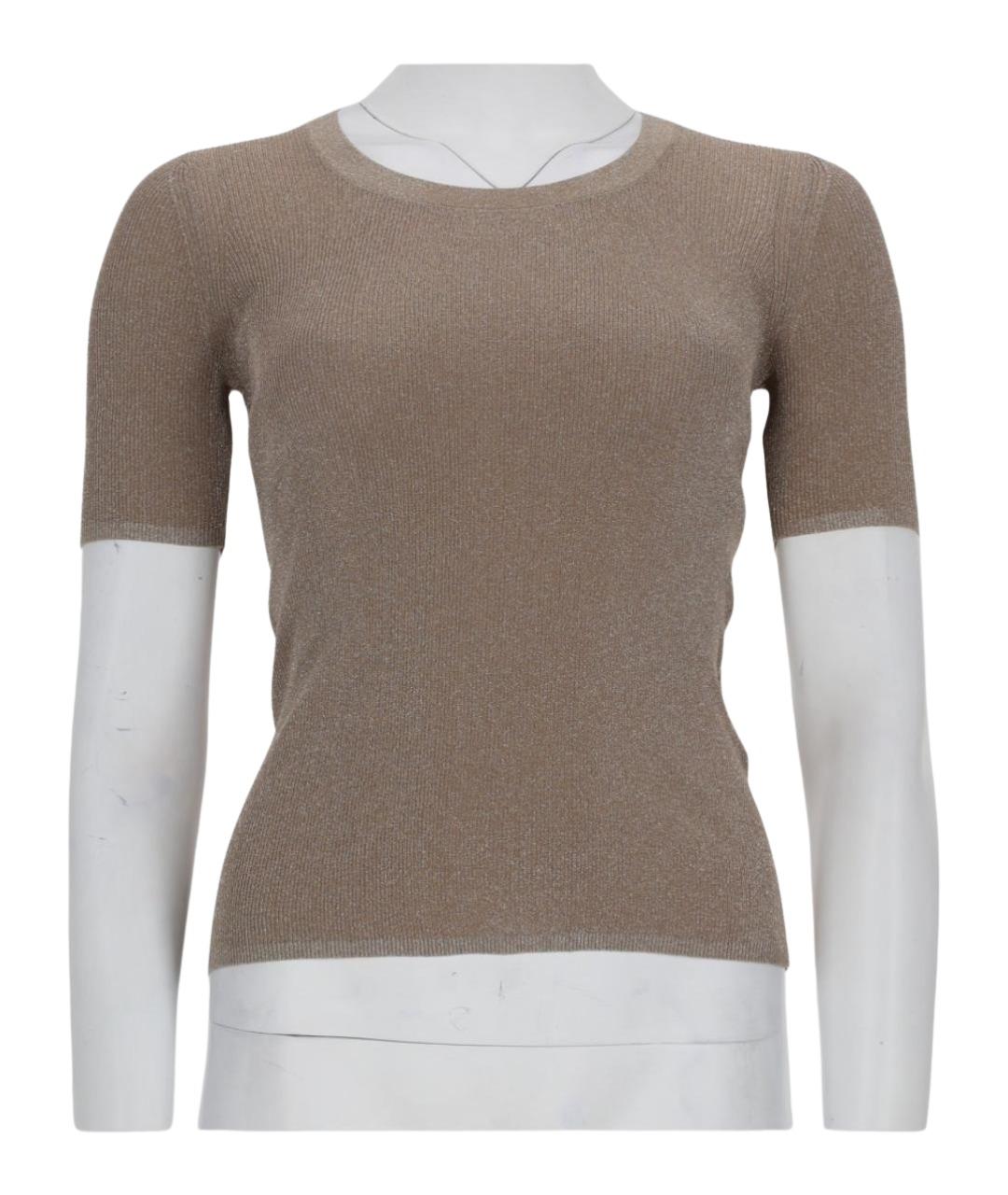 MAX MARA Бежевая полиамидовая футболка, фото 1