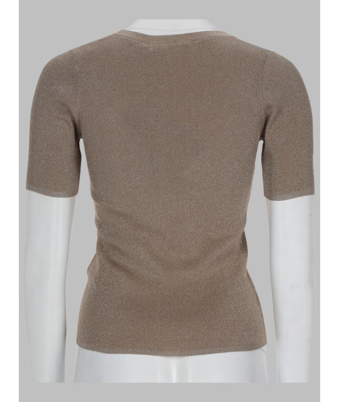 MAX MARA Бежевая полиамидовая футболка, фото 2