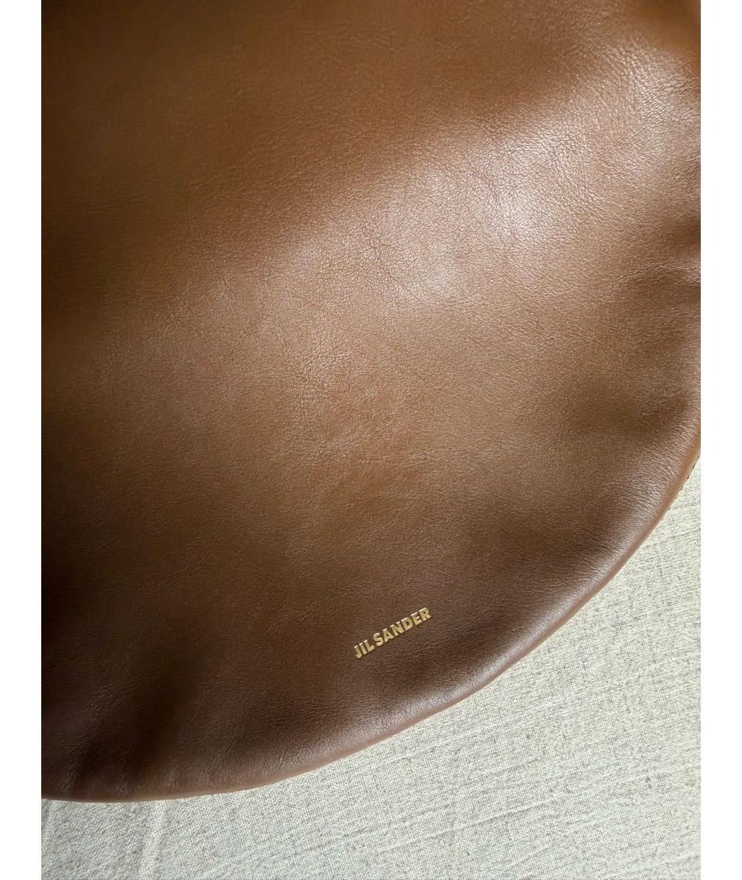 JIL SANDER Коричневая кожаная сумка через плечо, фото 5