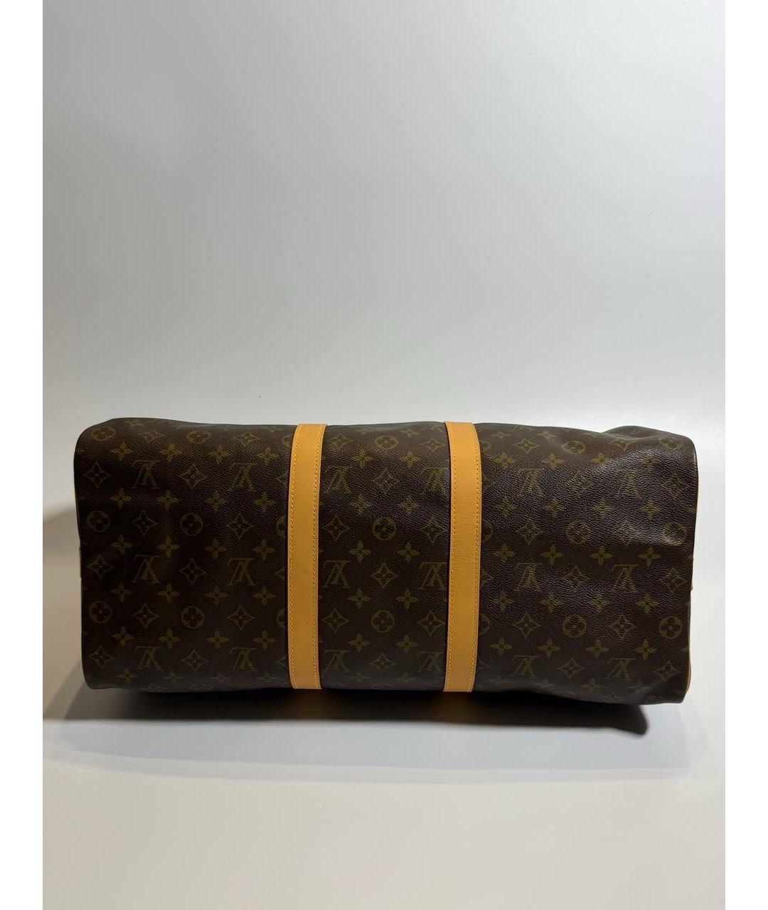 LOUIS VUITTON Коричневая канва дорожная/спортивная сумка, фото 4