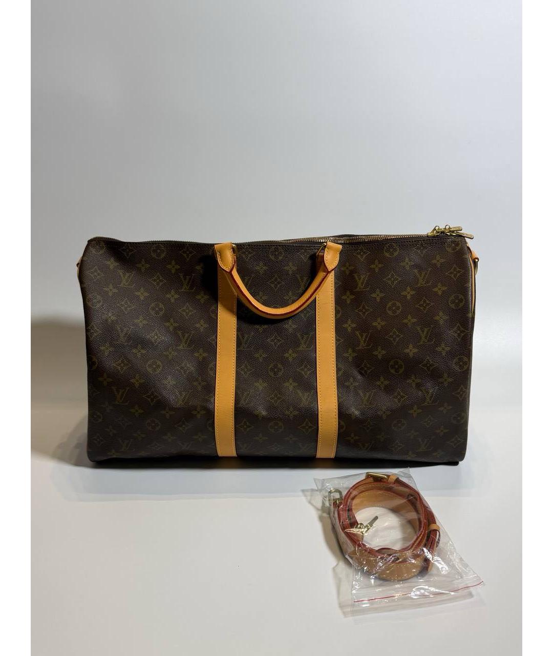 LOUIS VUITTON Коричневая канва дорожная/спортивная сумка, фото 3