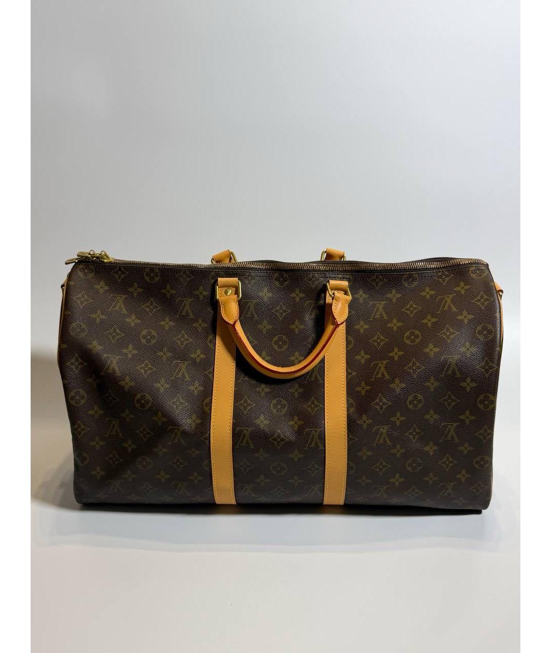 LOUIS VUITTON Коричневая канва дорожная/спортивная сумка, фото 2