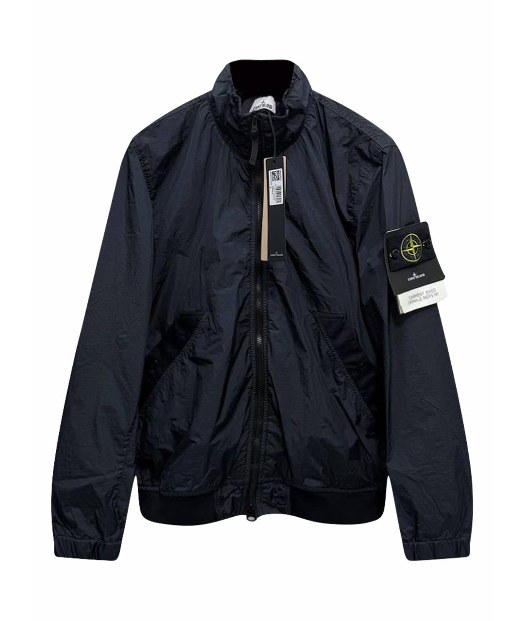 STONE ISLAND Темно-синяя синтетическая куртка, фото 1