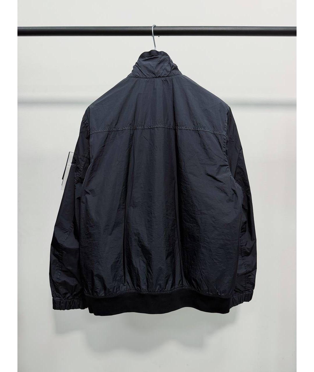 STONE ISLAND Темно-синяя синтетическая куртка, фото 4