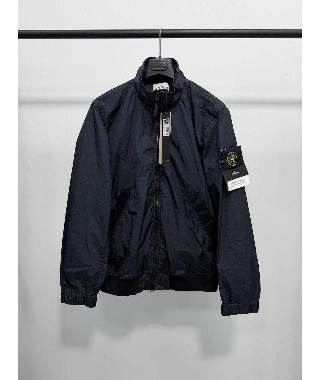 STONE ISLAND Темно-синяя синтетическая куртка, фото 5