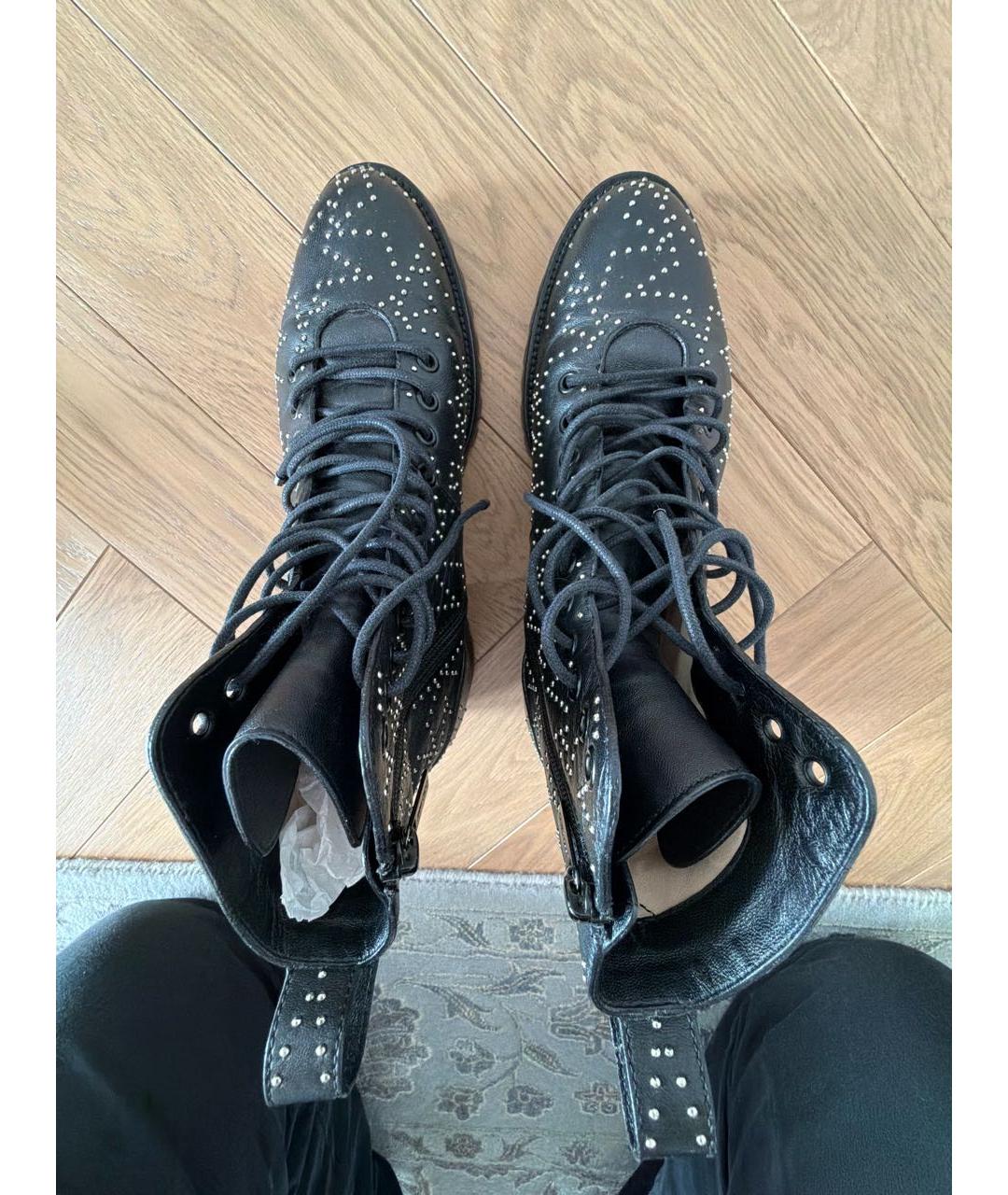 JIMMY CHOO Черные кожаные ботинки, фото 3