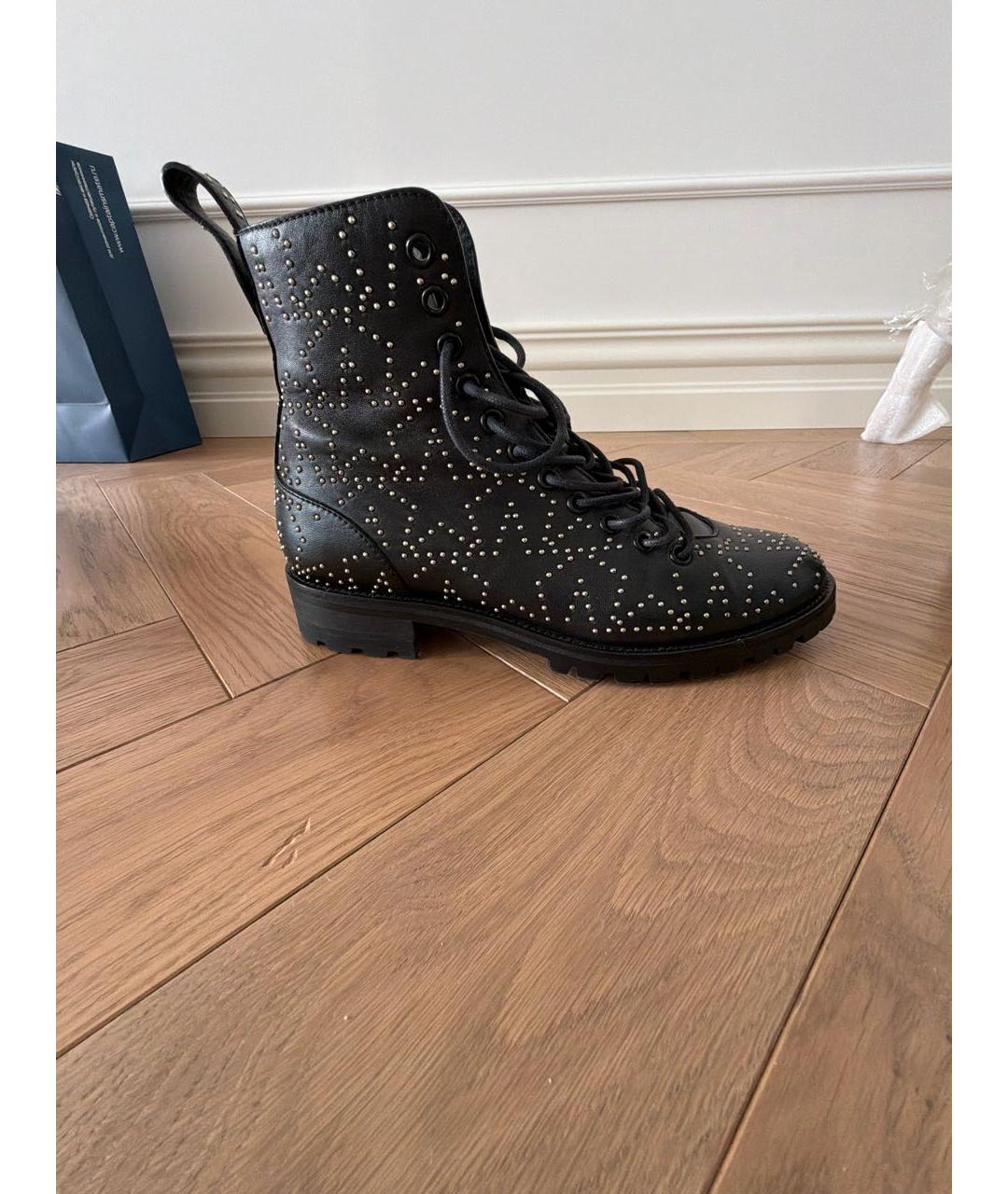 JIMMY CHOO Черные кожаные ботинки, фото 9