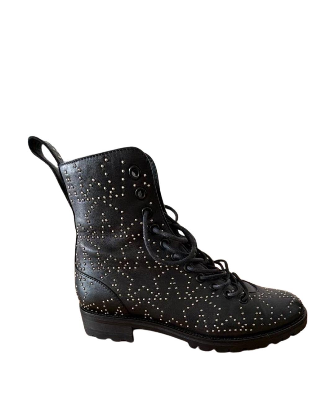 JIMMY CHOO Черные кожаные ботинки, фото 1