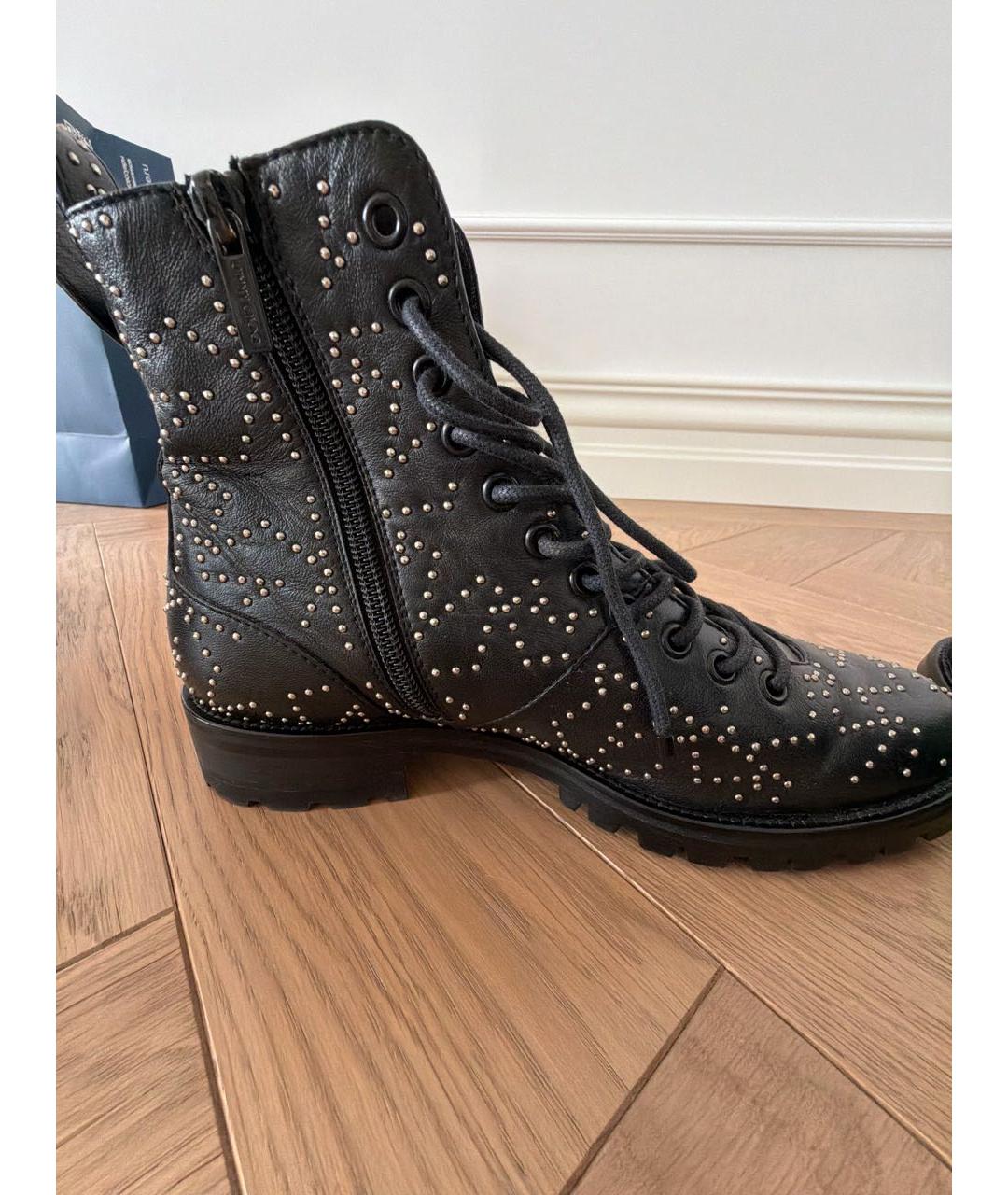 JIMMY CHOO Черные кожаные ботинки, фото 5