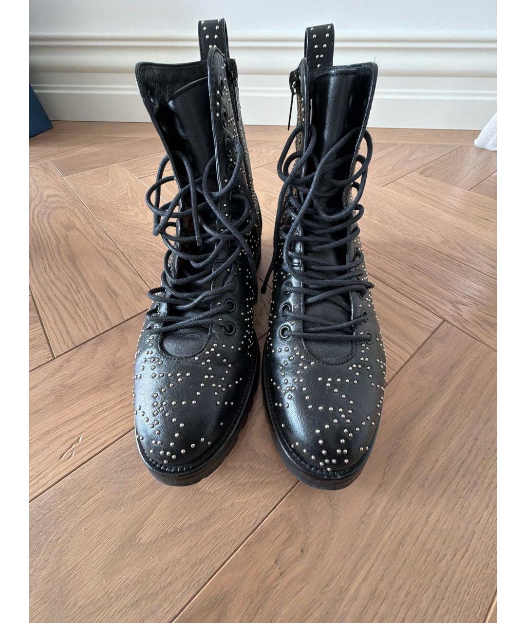 JIMMY CHOO Черные кожаные ботинки, фото 2