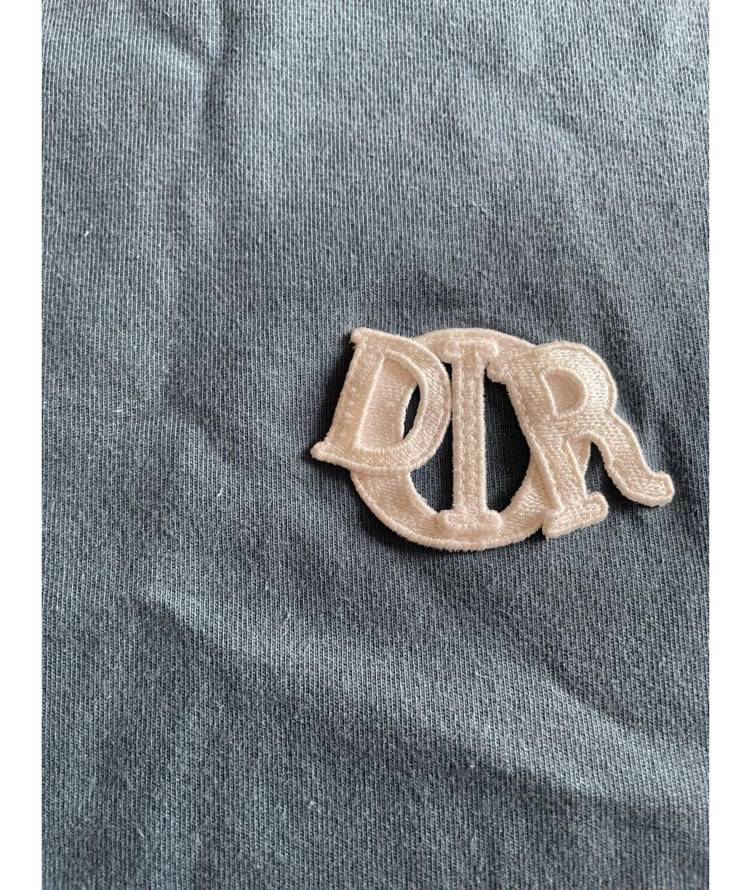CHRISTIAN DIOR Синяя хлопковая футболка, фото 4