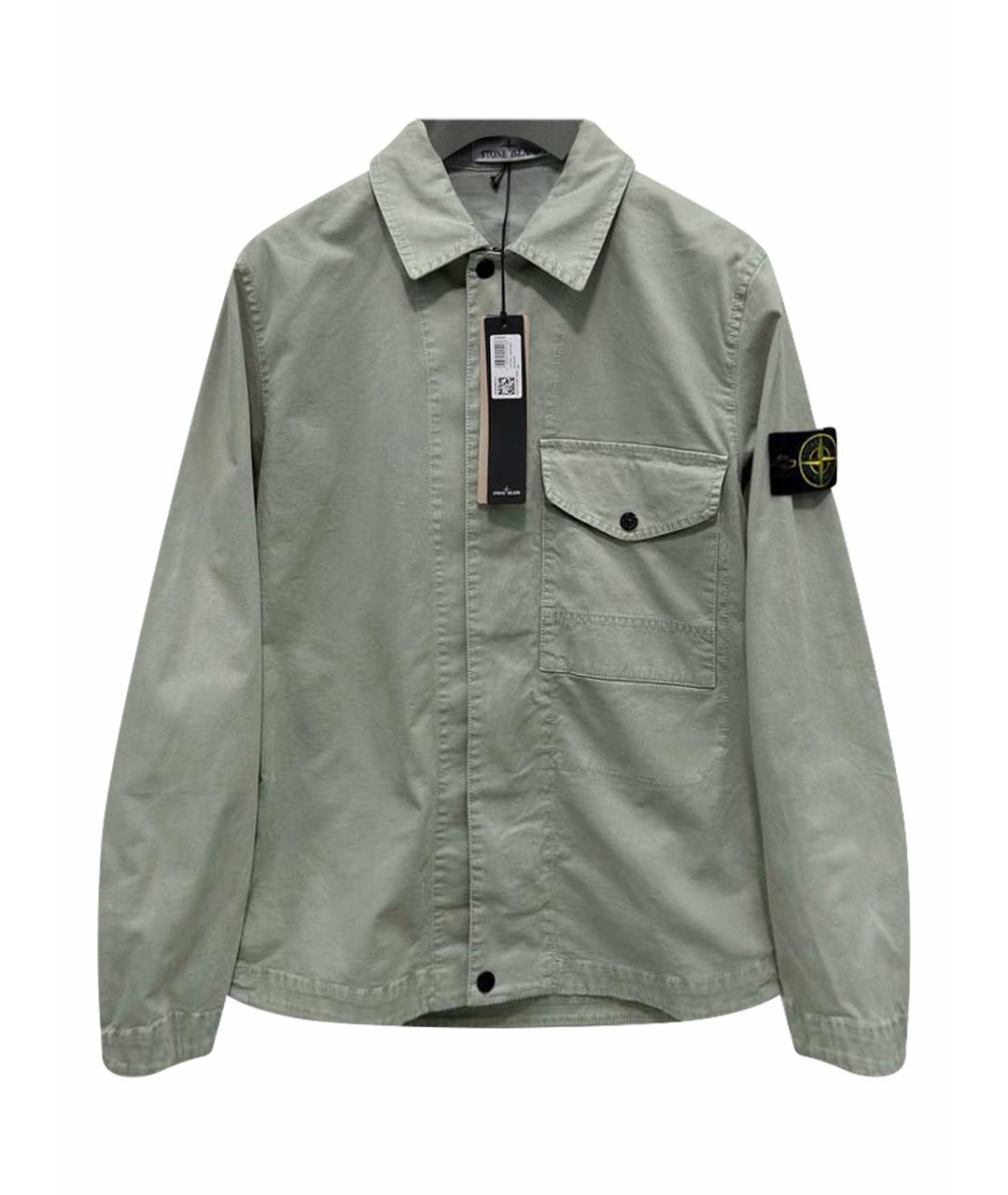 STONE ISLAND Салатовая хлопковая куртка, фото 1