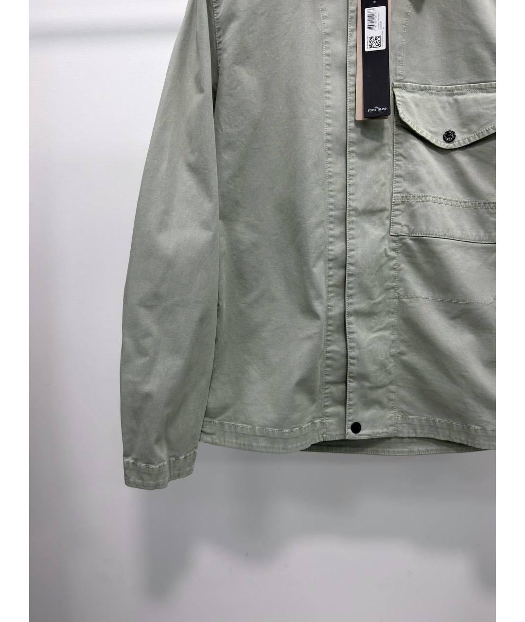STONE ISLAND Салатовая хлопковая куртка, фото 3