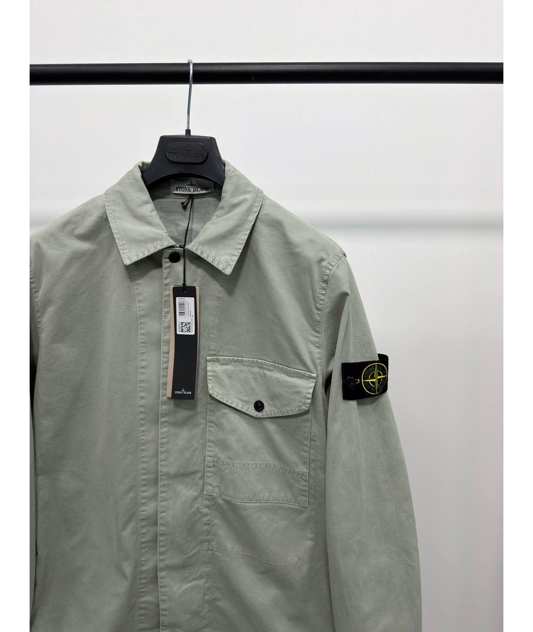 STONE ISLAND Салатовая хлопковая куртка, фото 2