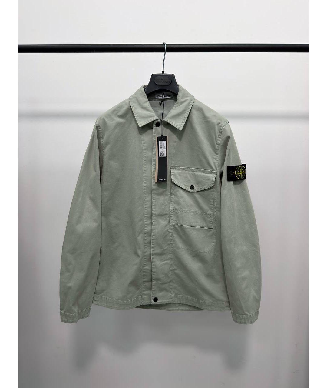 STONE ISLAND Салатовая хлопковая куртка, фото 5