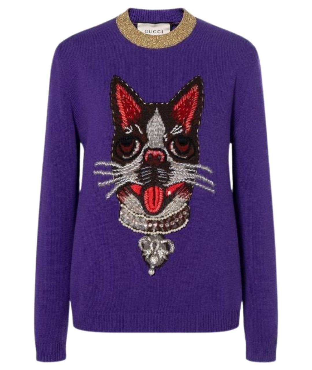 GUCCI Фиолетовый джемпер / свитер, фото 1