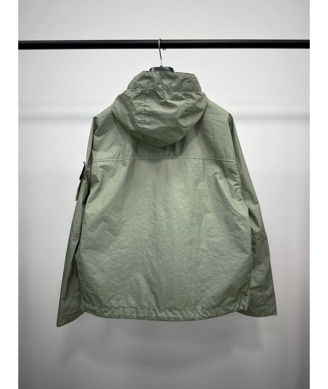 STONE ISLAND Салатовая синтетическая куртка, фото 4