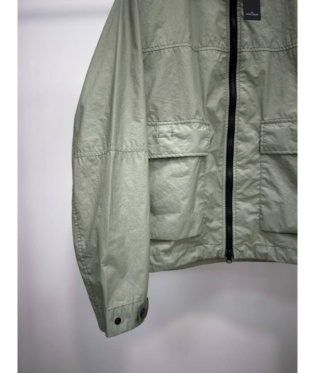 STONE ISLAND Салатовая синтетическая куртка, фото 3