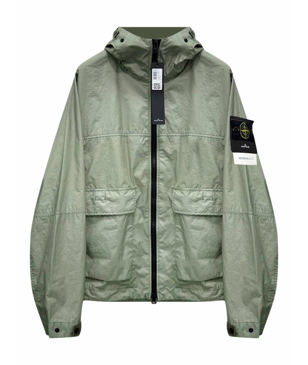 STONE ISLAND Салатовая синтетическая куртка, фото 1