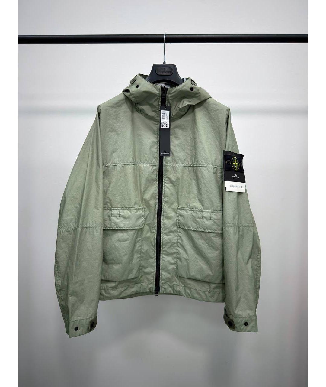 STONE ISLAND Салатовая синтетическая куртка, фото 5