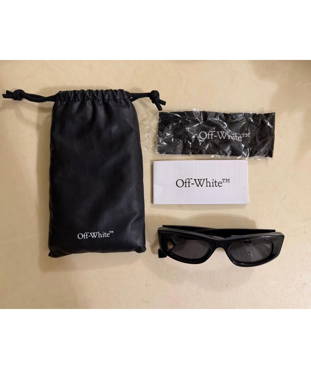 OFF-WHITE Черные пластиковые солнцезащитные очки, фото 4