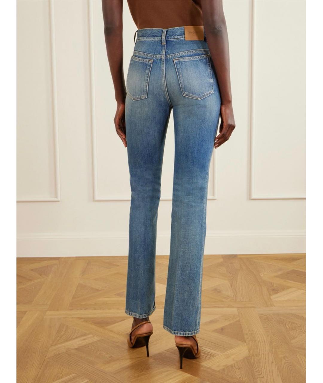 SAINT LAURENT Синие хлопковые прямые джинсы, фото 8