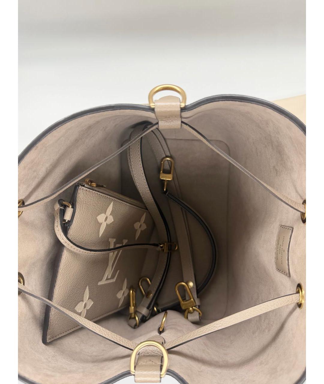 LOUIS VUITTON Бежевая кожаная сумка через плечо, фото 4