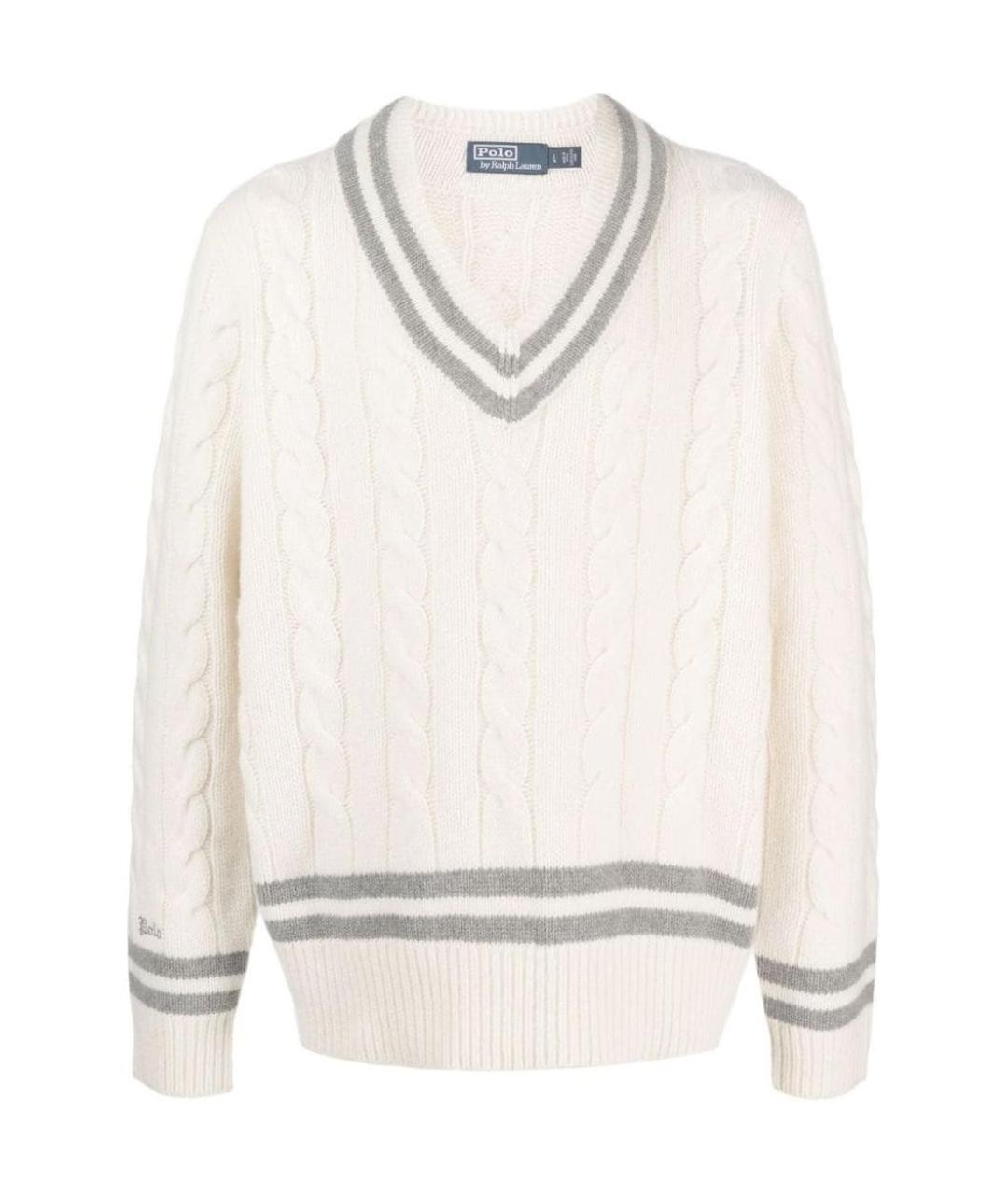 POLO RALPH LAUREN Белый кашемировый джемпер / свитер, фото 1