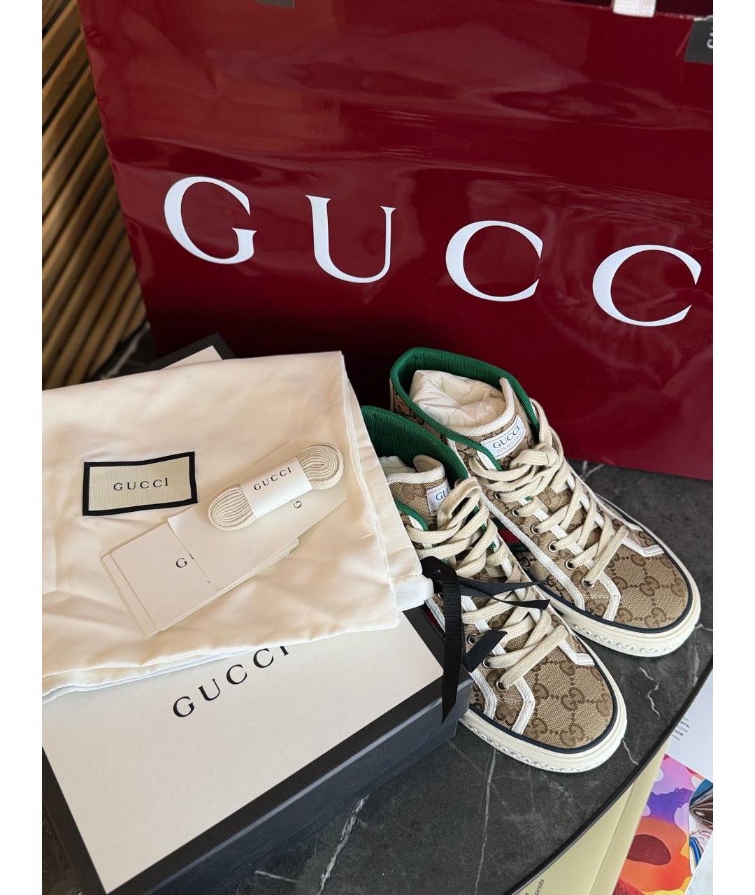 GUCCI Коричневые кеды, фото 6
