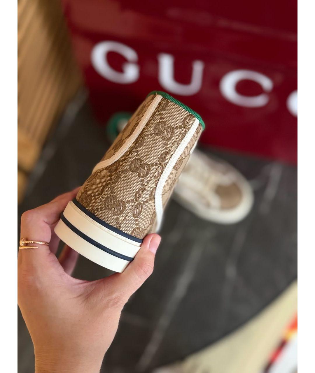 GUCCI Коричневые кеды, фото 3