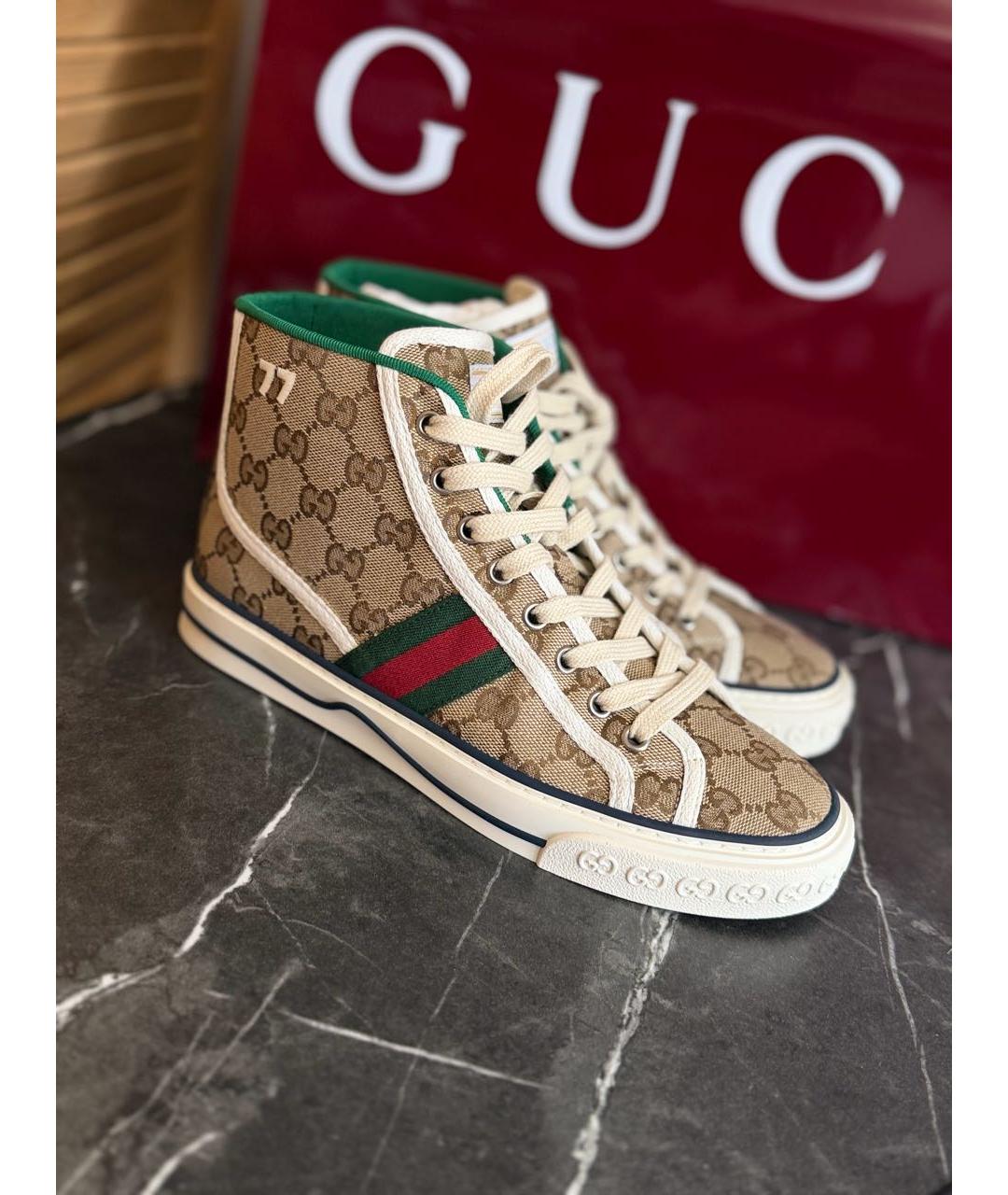 GUCCI Коричневые кеды, фото 7