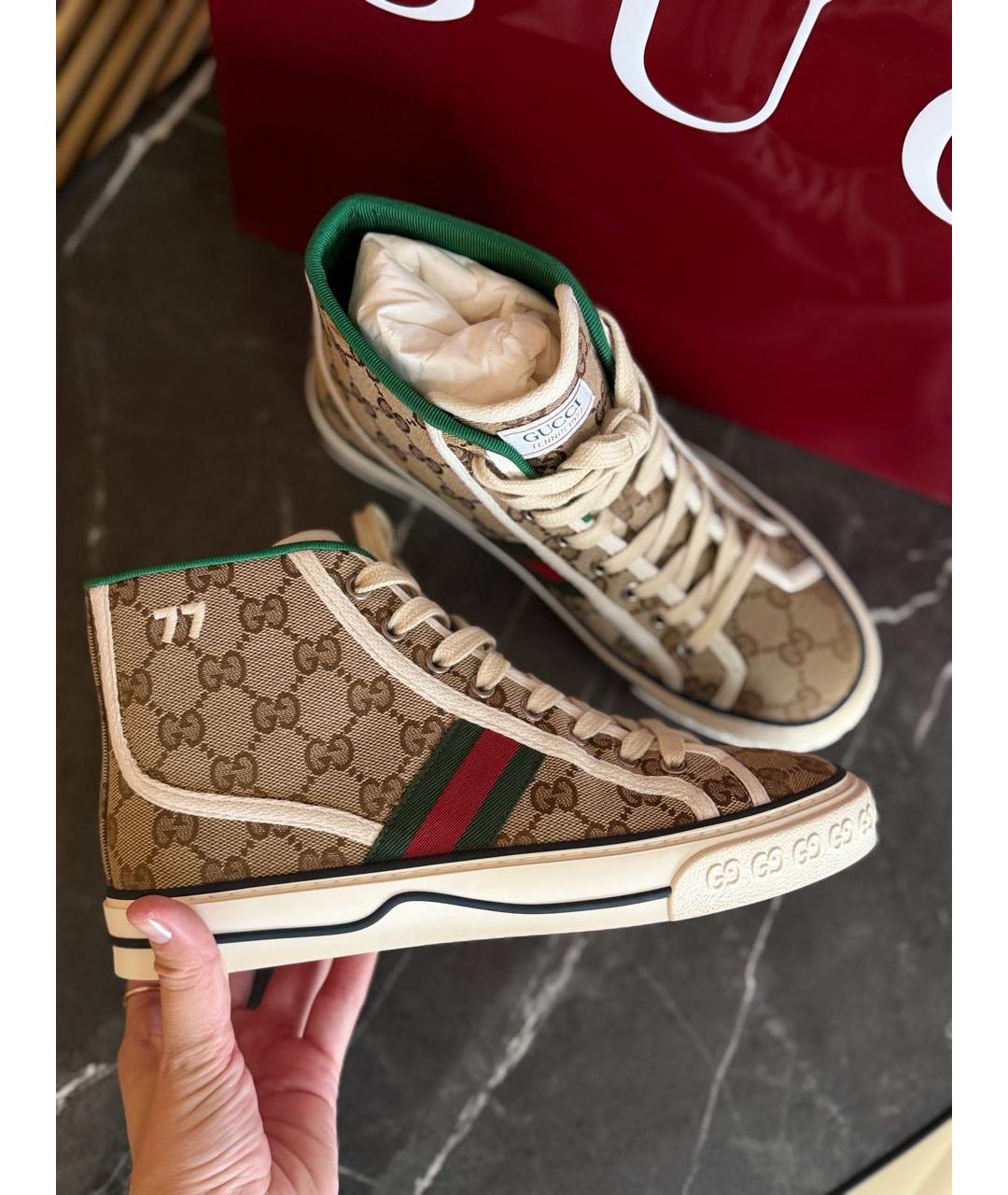 GUCCI Коричневые кеды, фото 2
