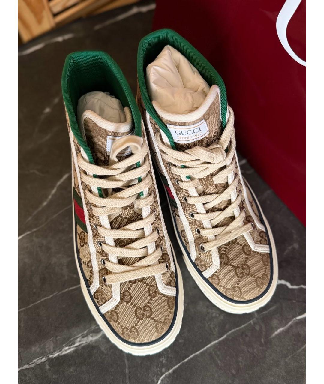 GUCCI Коричневые кеды, фото 4
