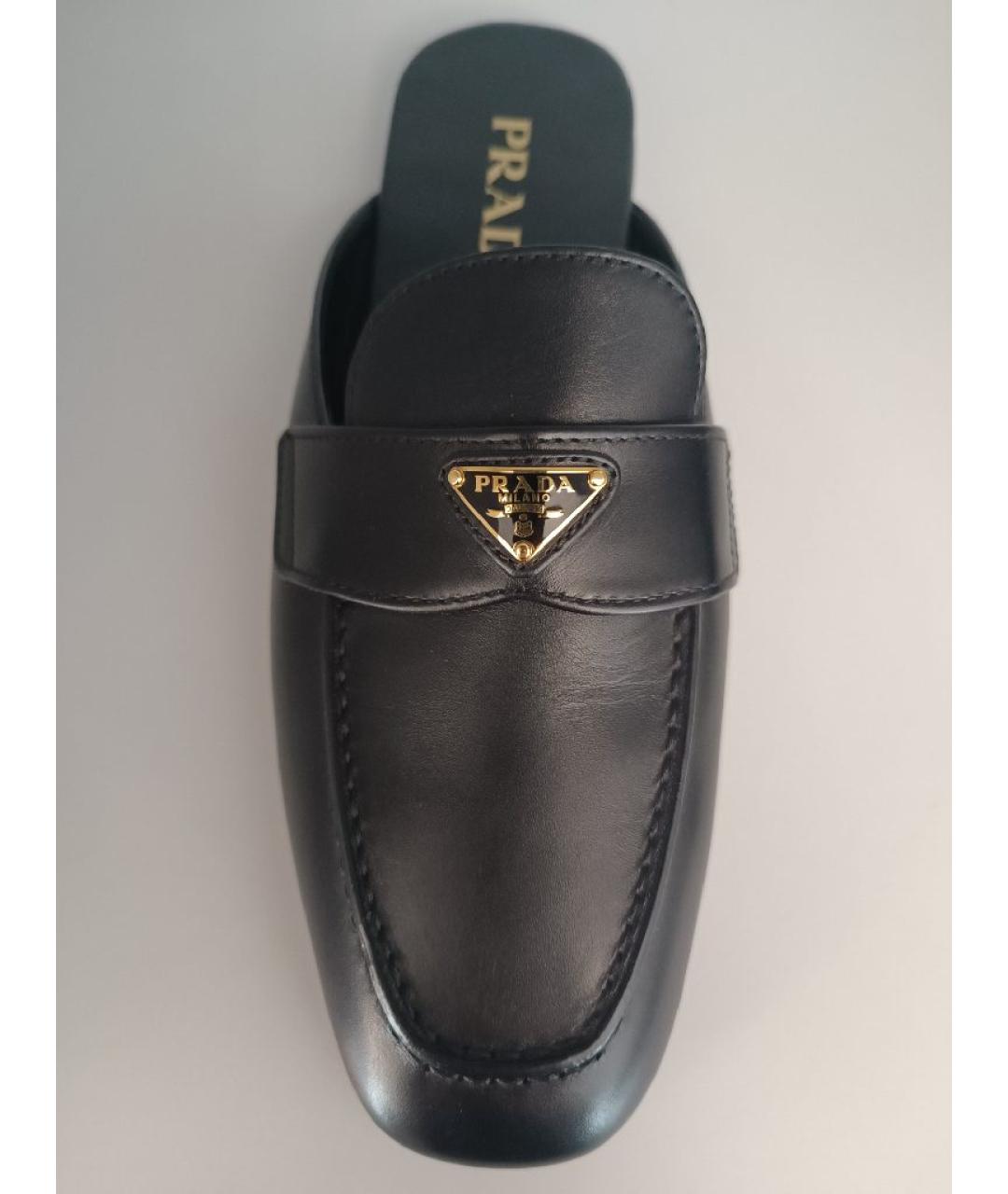 PRADA Черные кожаные мюли, фото 5