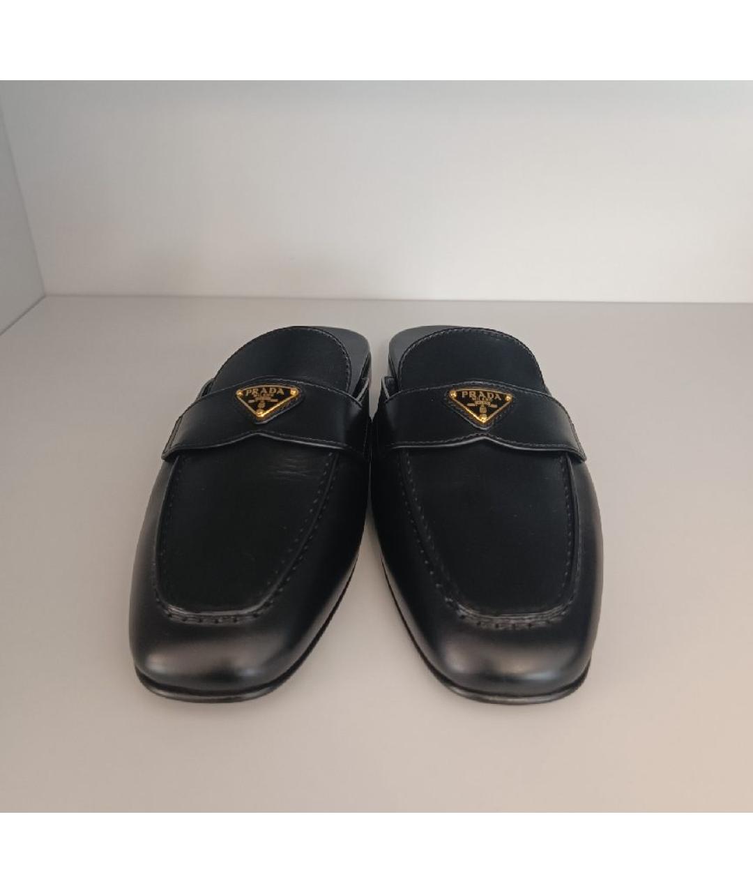 PRADA Черные кожаные мюли, фото 2